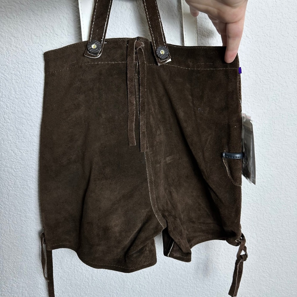 Isar-Trachten Kids Lederhosen Genuine Leather German Bavarian Brown Size 116 NWT - Picture 7 of 14